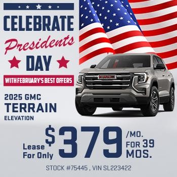 2025 GMC Terrain Elevation Lease For Only $379/Mo for 39 mos.