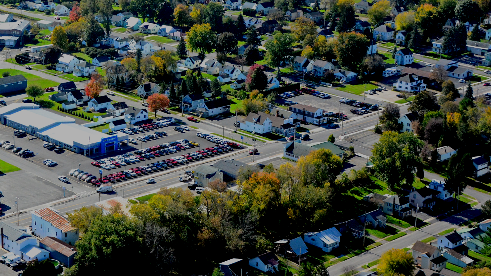Aerial view of a road