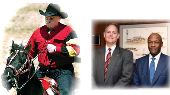 Gerry Lane on a horse