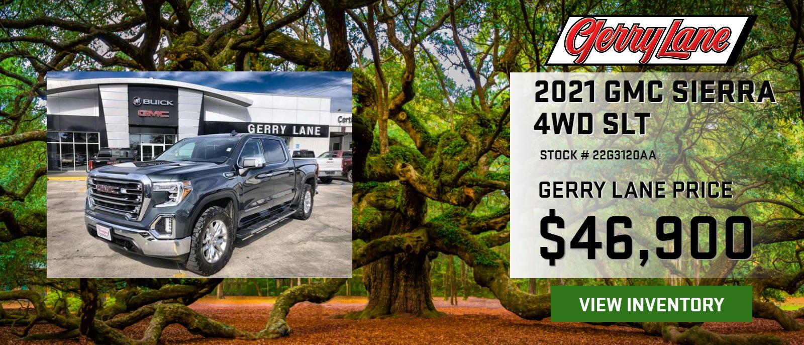 PRE-OWNED 2021 GMC SIERRA 4WD SLT NOW AVAILABLE FOR $46,900 AT GERRY LANE BUICK GMC STOCK #22G3120AA