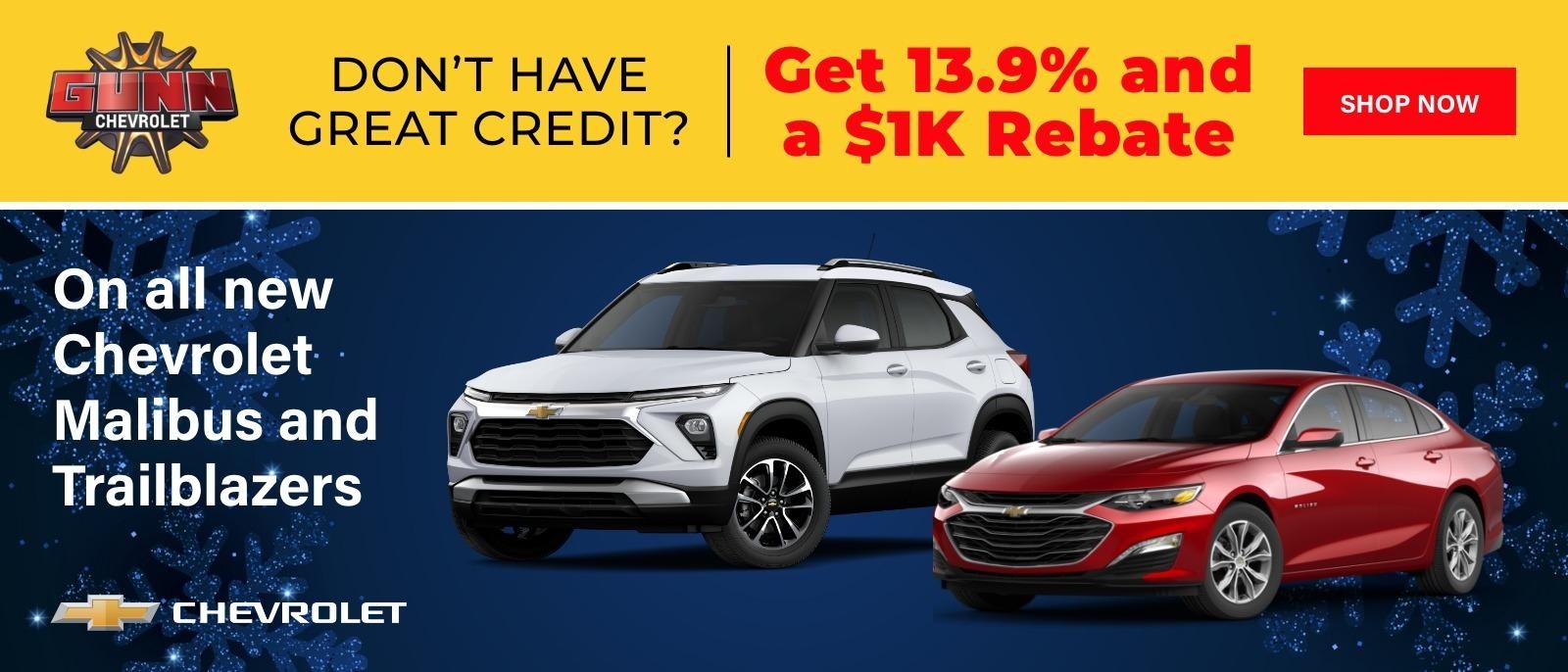 Gunn Chevrolet January Malibu and trailblazer credit offer