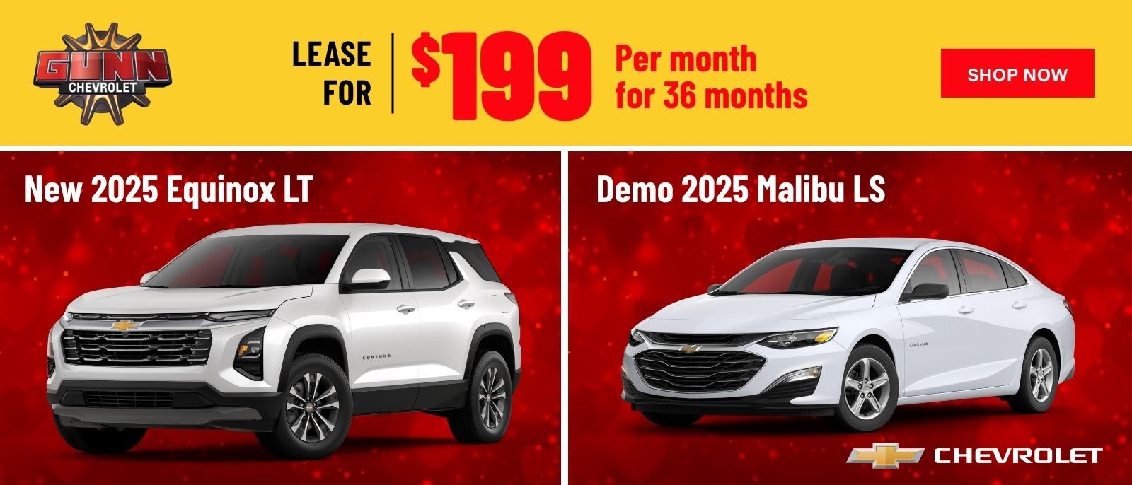 Gunn Chevrolet Malibu and Equinox February lease offers