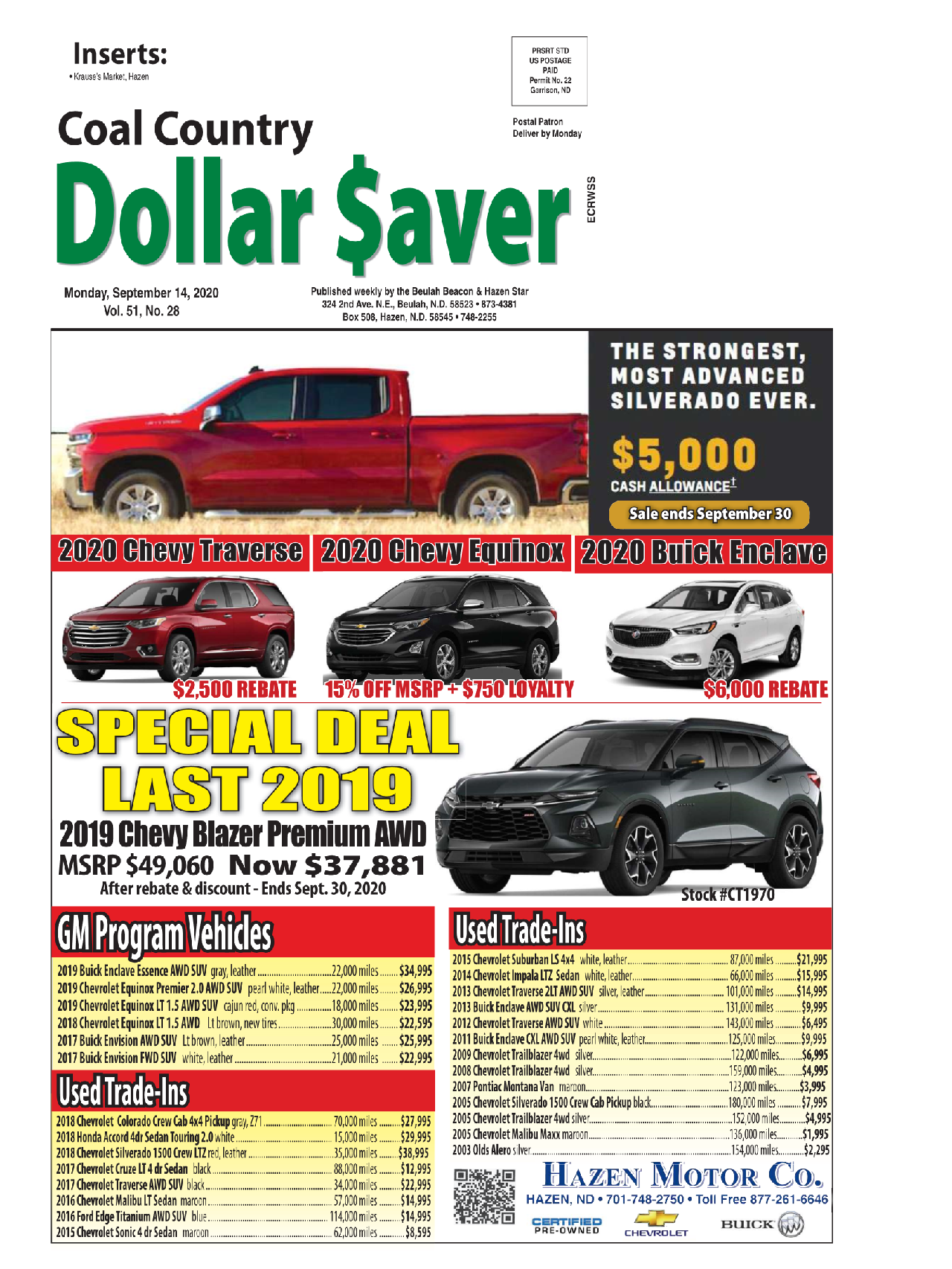 Hazen Motor Co NewspaperAd