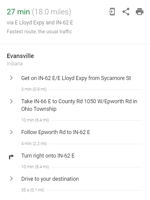 Evansville IN to Law Chevrolet Buick