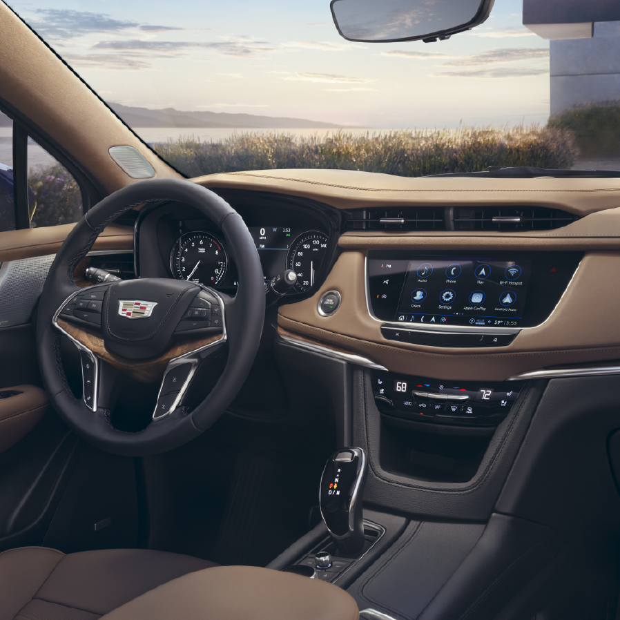 Interior view of Cadillac XT5.