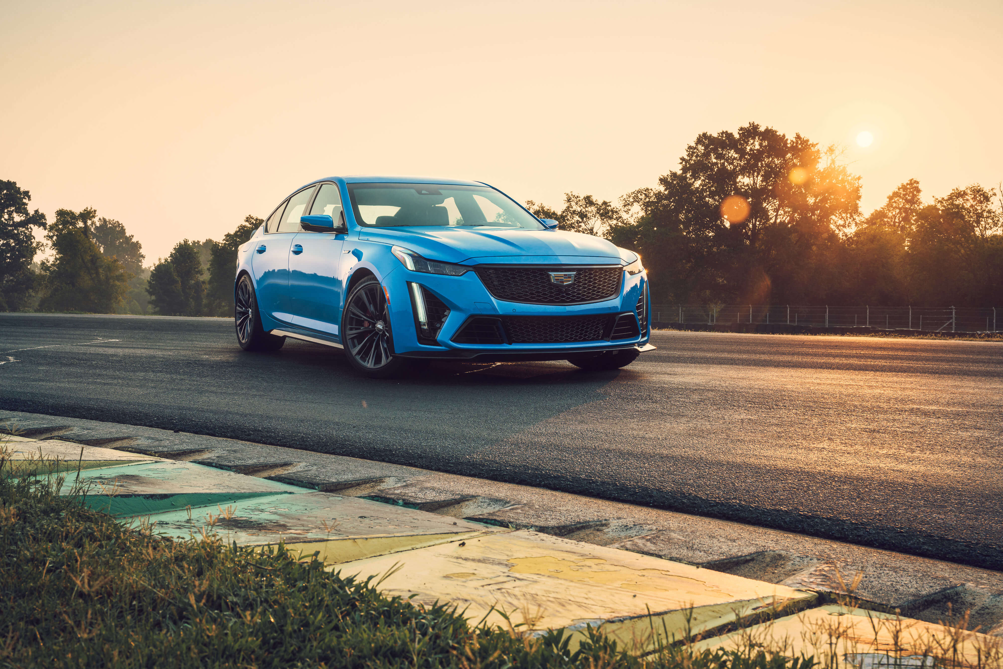 A 2024 Cadillac car equipped with a V8 engine shows off its performance.