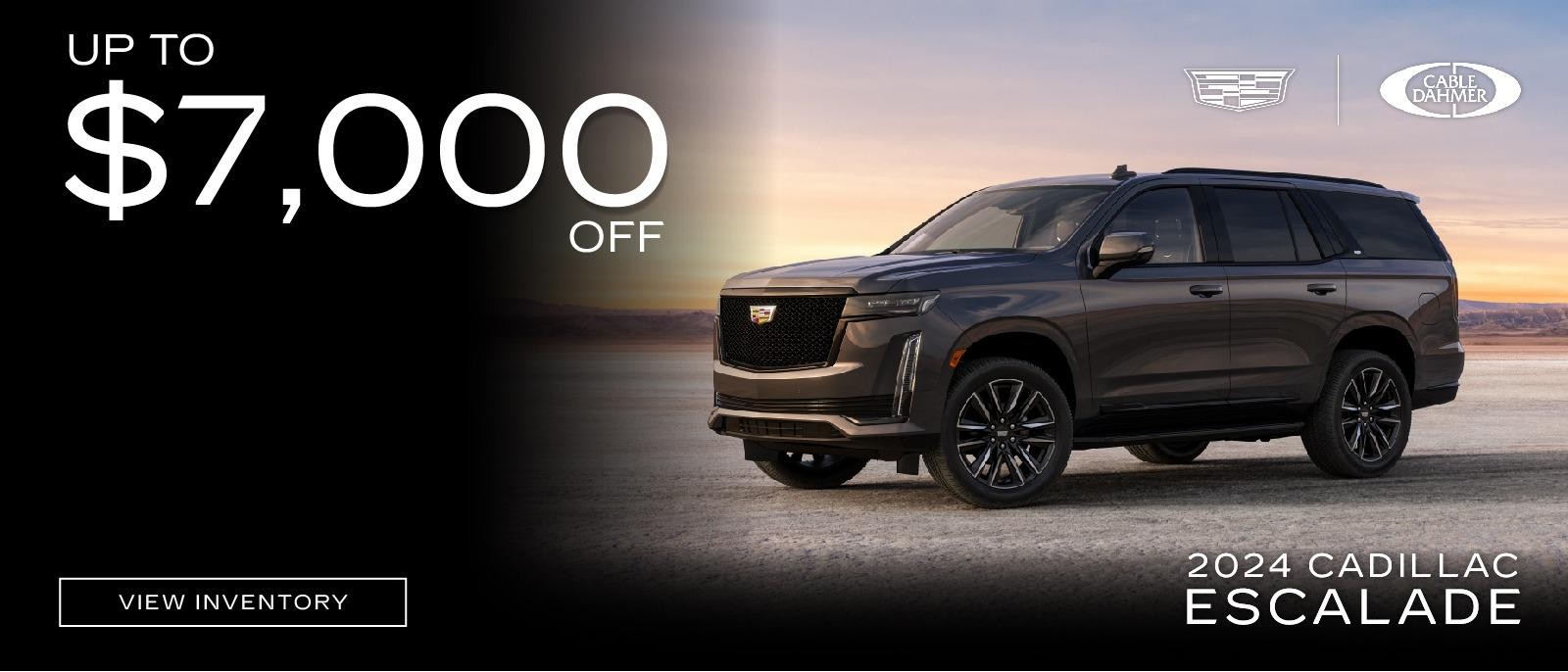 Shop the 2024 Cadillac Escalade for up to $7,000 off.