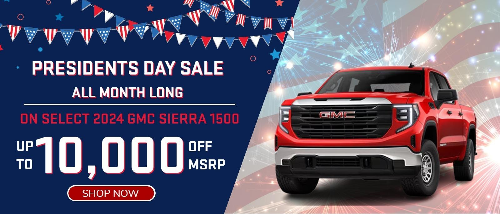 Up to 10,000 off msrp on select 2024 GMC Sierra 1500