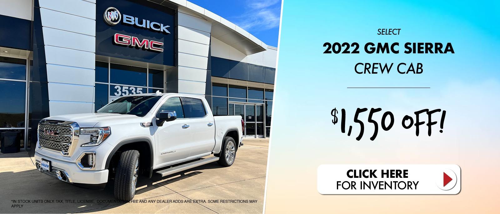 2022 GMC Sierra Crew Cab $1,550 off!