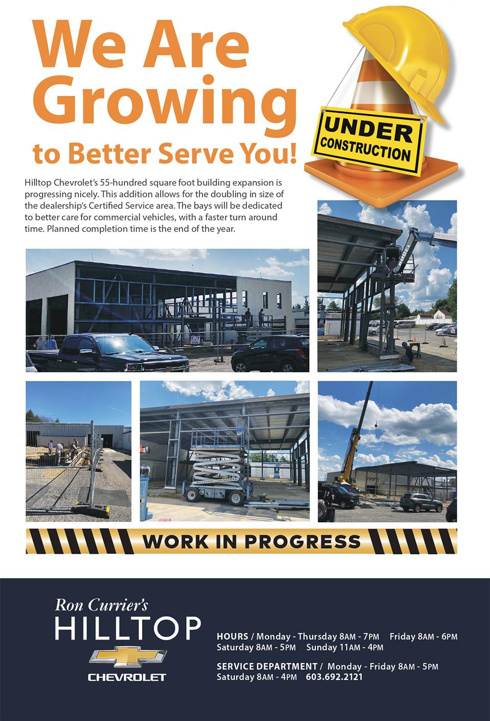 Ron Currier's Hilltop Chevrolet is a SOMERSWORTH Chevrolet dealer and a