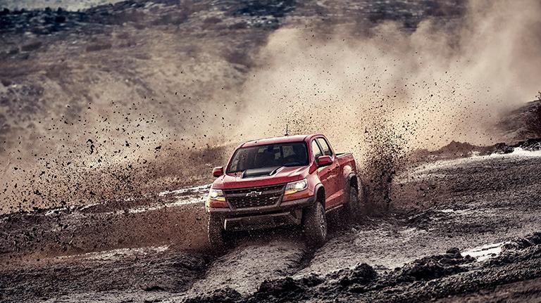 2019 Red Chevy Colorado Driving in Mud Off-Road 2019 Red Chevy Colorado Driving in Mud Off-Road