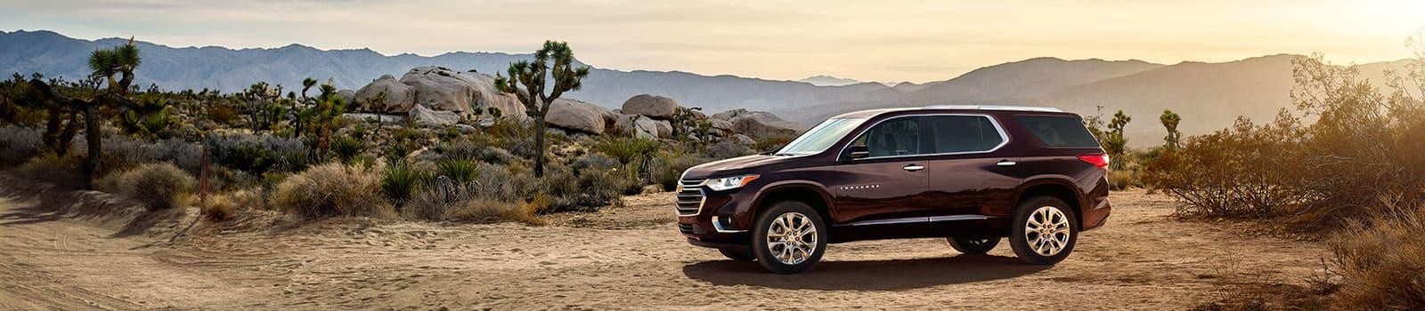 2019 Chevy Traverse parked in dessert