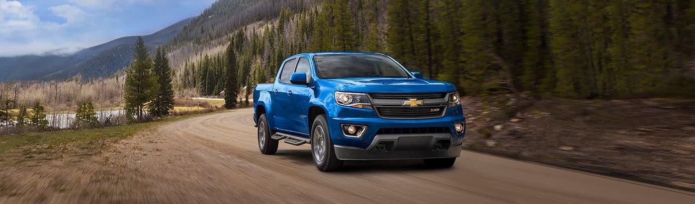 2019 Blue Chevy Colorado Z71 Driving Through Mountains 2019 Blue Chevy Colorado Z71 Driving Through Mountains