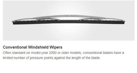Conventional style wiper blades