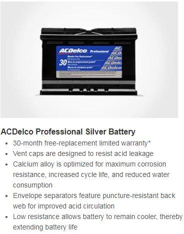 AC Delco Professional Silver Battery