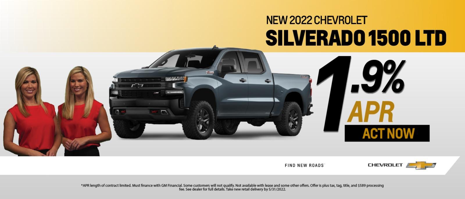 New 2022 Silverado 1500 LTD
1.9% APR