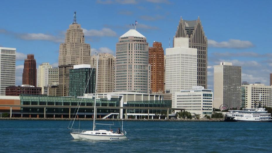 Downtown Detroit near the Lake