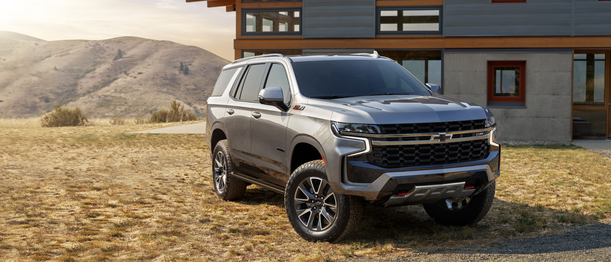 2022 Chevy Tahoe in parked in front of home.