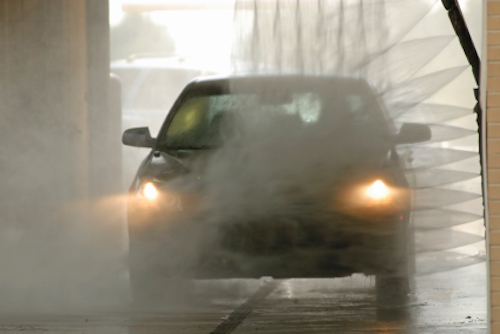 car going through a car wash