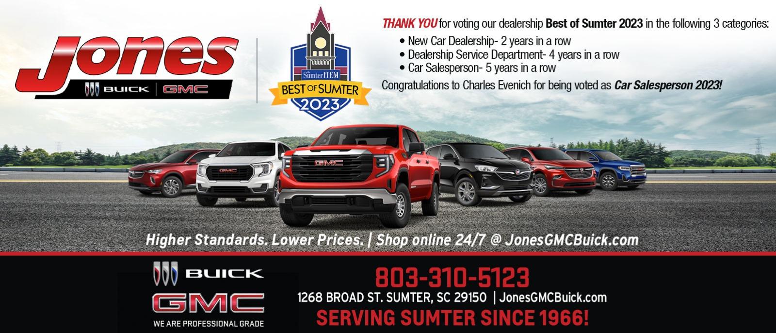 Jones Buick GMC, New & Used Buick GMC Dealership in Sumter, SC, Serving