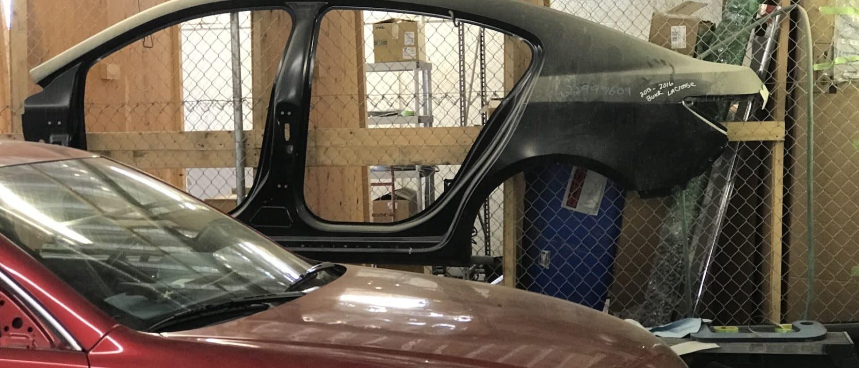 Car at Kempton auto-body workshop