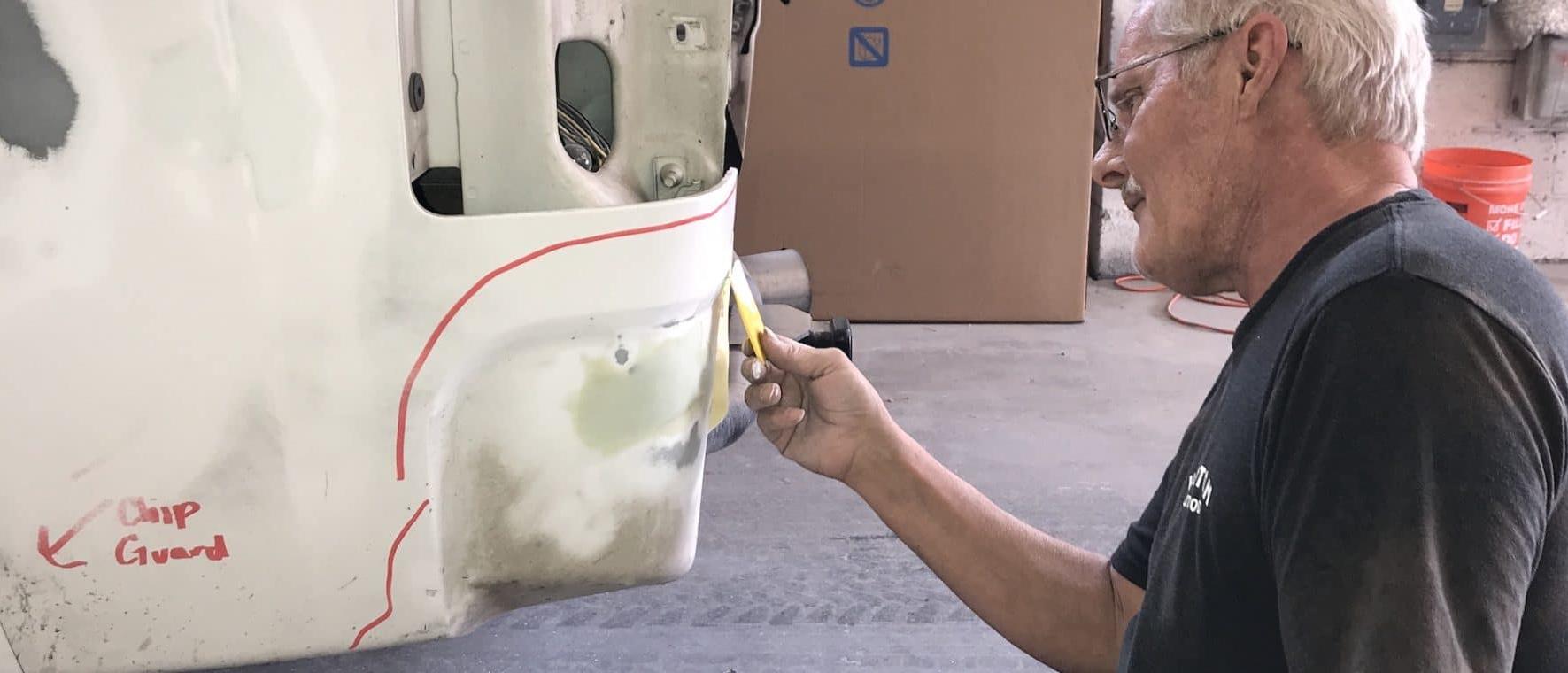 technician working on part restoration