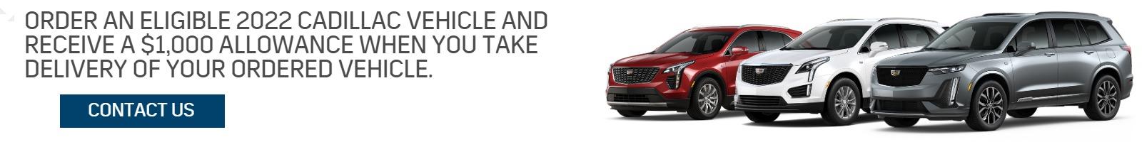 Factory order a 2022 Cadillac XT4, XT5 or XT6 and receive a $1,000 incentive.