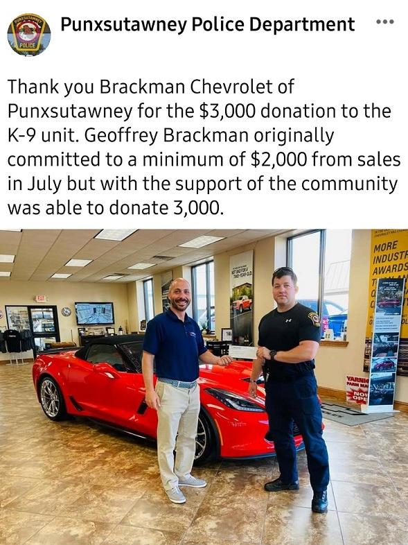 Brackman Chevrolet is a PUNXSUTAWNEY Chevrolet dealer and a new car and