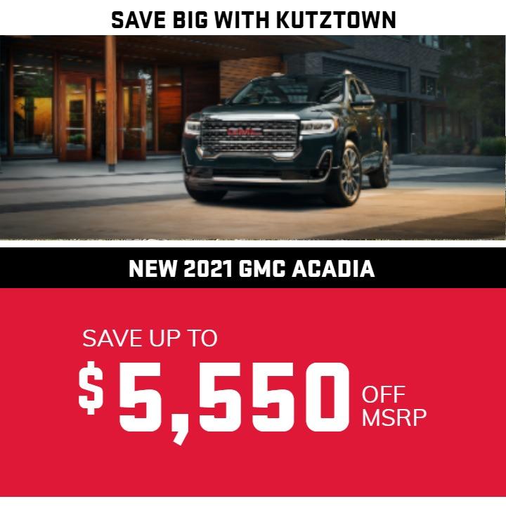 NEW 2021 GMC ACADIA
save up to $5550