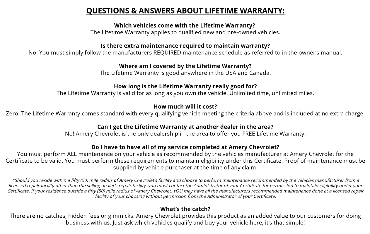 Amery Chevrolet is a AMERY Chevrolet dealer and a new car and used car