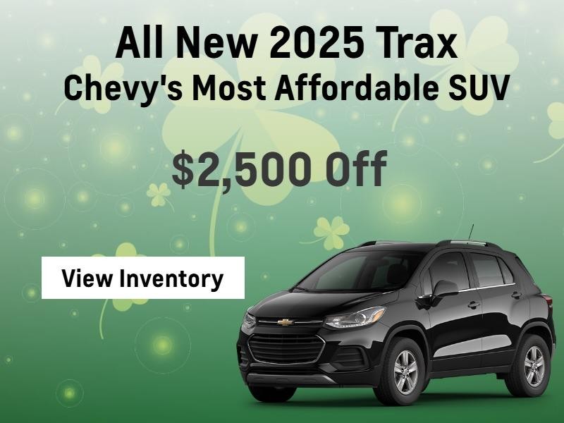 All New 2025 Trax
Chevy’s Most Affordable SUV
$2,500 Off