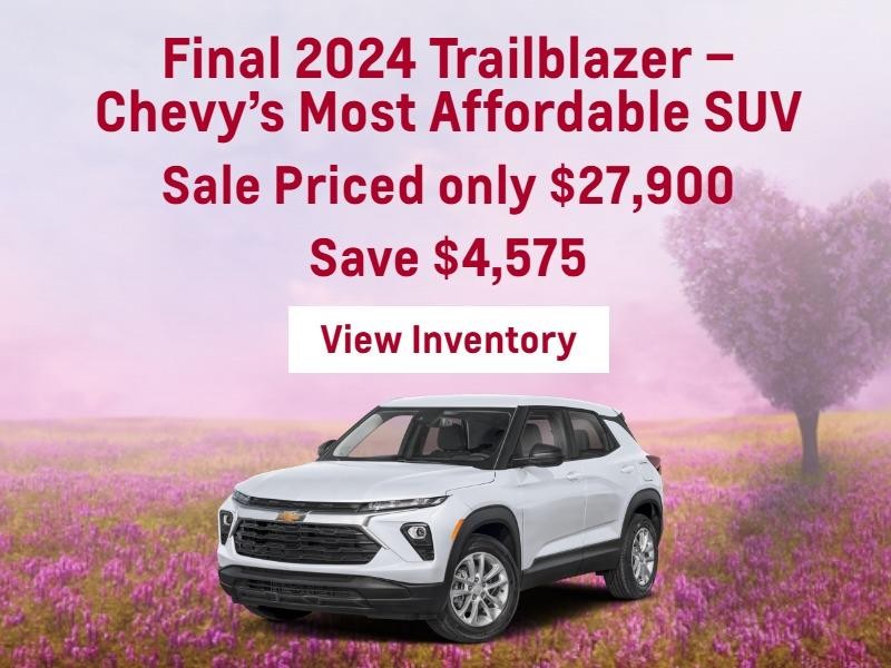 Final 2024 Trailblazer – Chevy’s Most Affordable SUV
Sale Priced only $27,900
Save $4,575