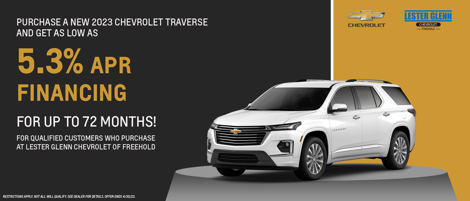 Lester Glenn Chevrolet of Freehold is a FREEHOLD Chevrolet dealer and a new car and used car