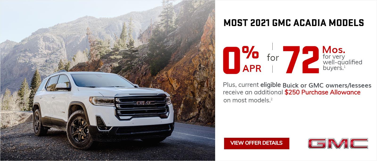 APR Offer for the 2021 GMC Acadia