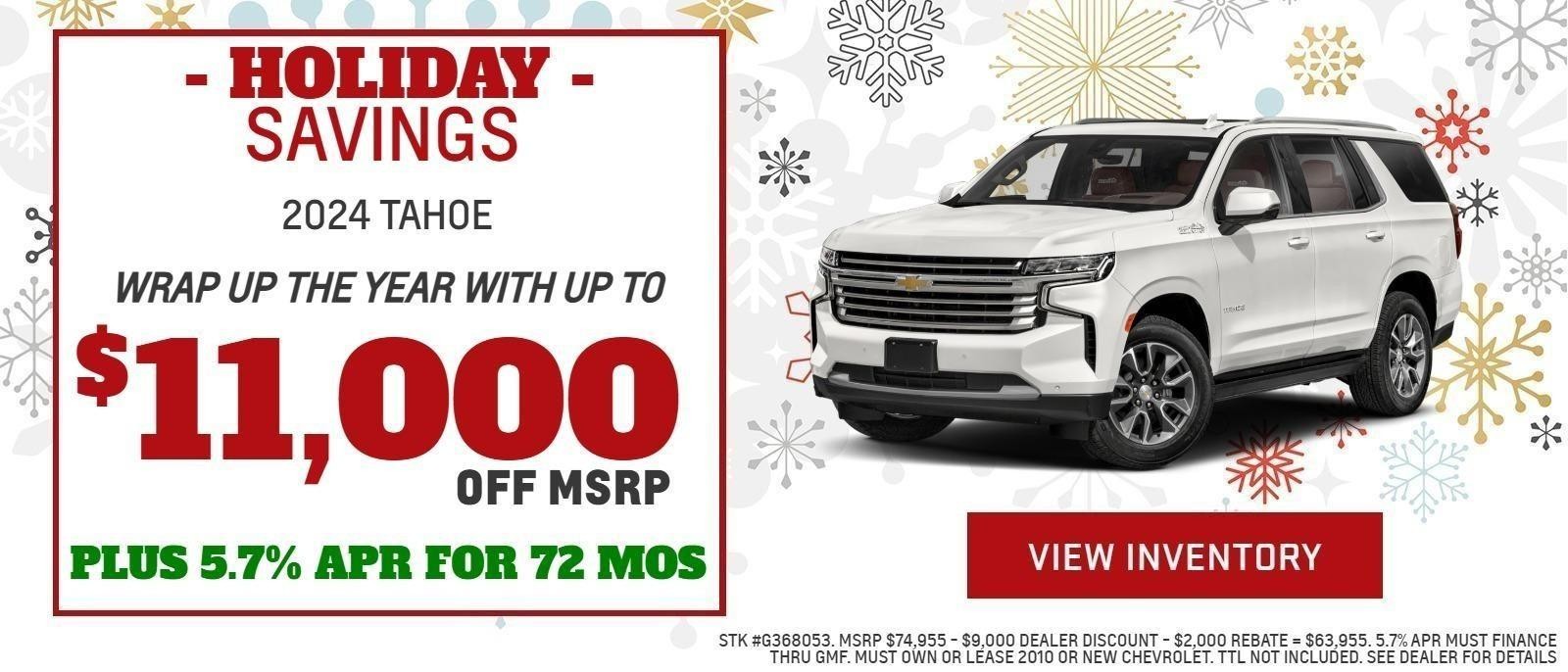 2024 TAHOE OFFERS FROM GLENN POLK CHEVROLET BUICK GMC IN GAINESVILLE, TX