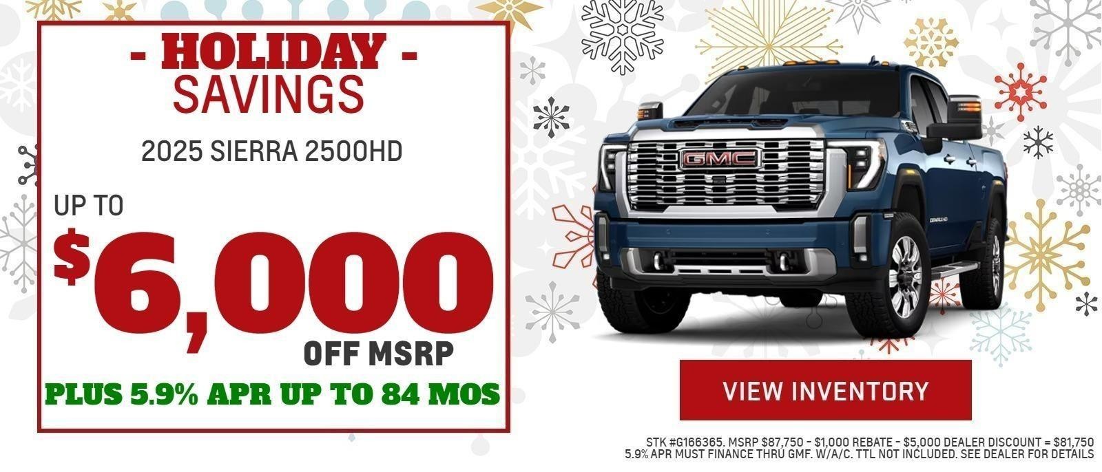 2025 SIERRA 2500HD OFFERS FROM GLENN POLK CHEVROLET BUICK GMC IN GAINESVILLE, TX