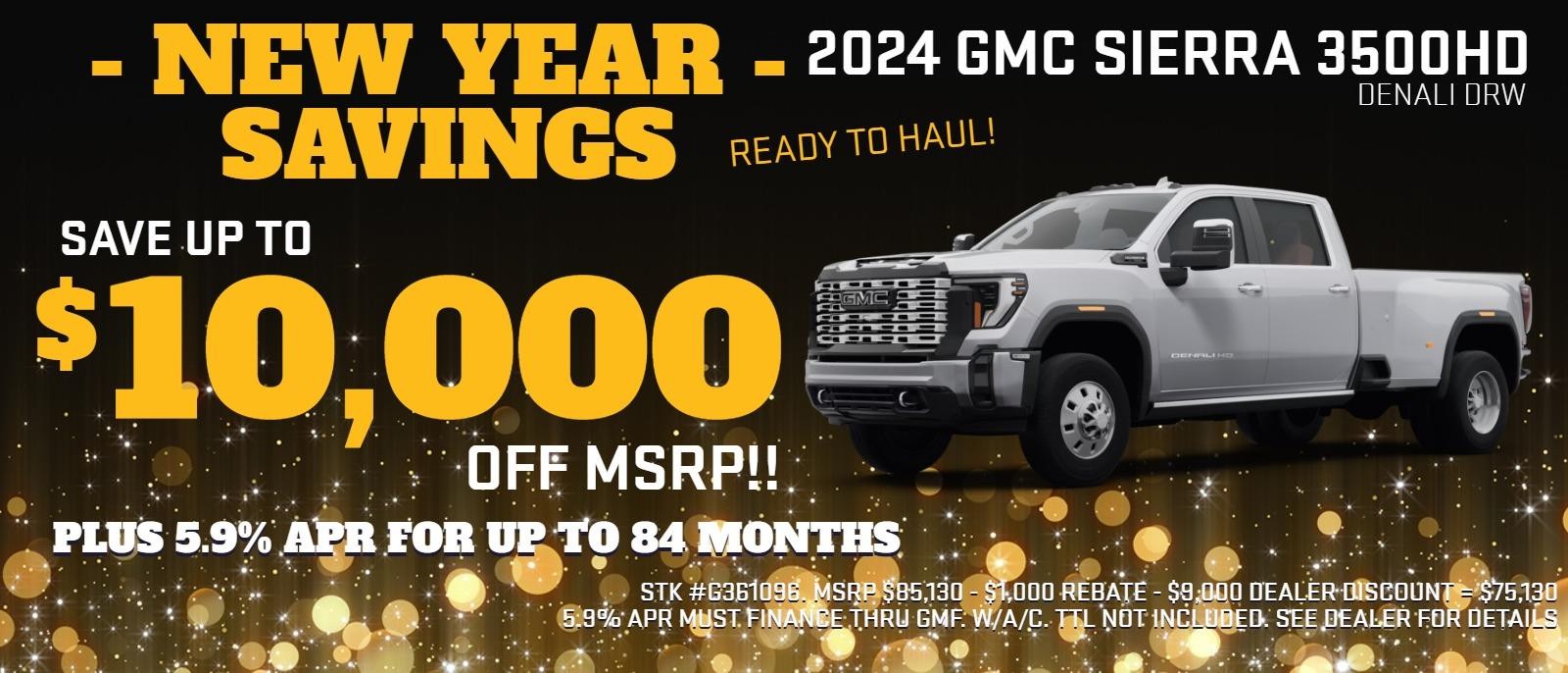 2024 SIERRA 3500HD DENALI DRW OFFERS FROM GLENN POLK CHEVROLET BUICK GMC IN GAINESVILLE, TX