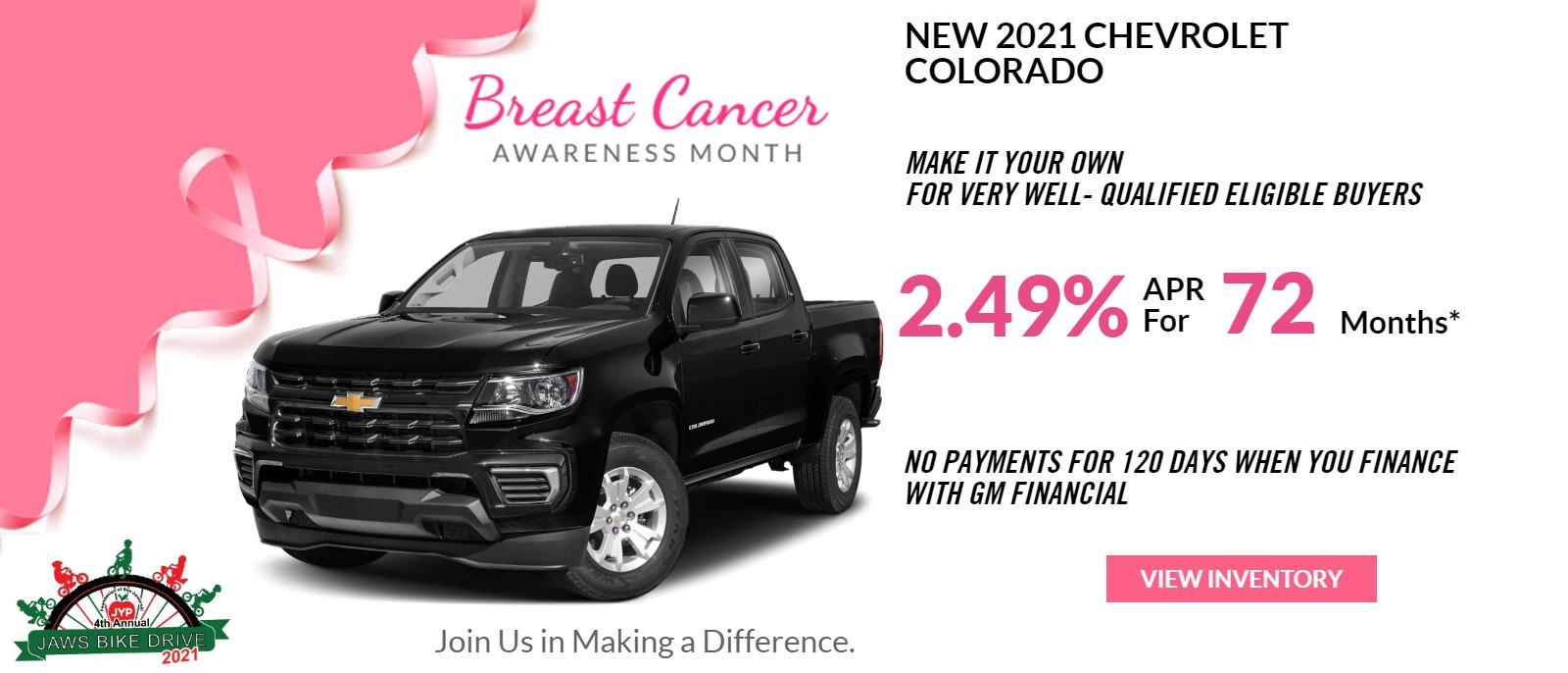 2021 CHEVROLET COLORADO 2.49% APR FOR 72 MONTHS