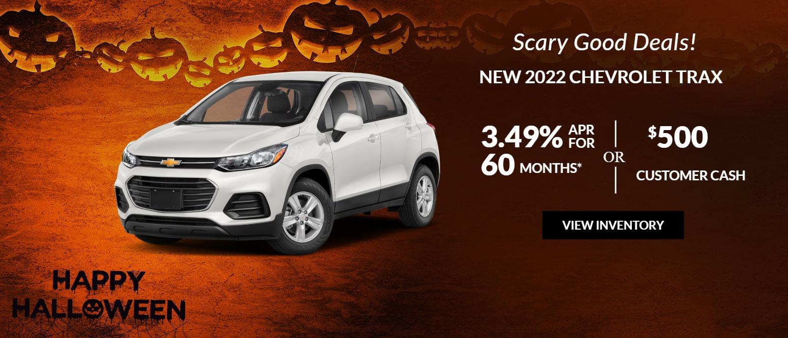 2022 CHEVROLET Trax 3.49% APR for 60 months for well-qualified buyers OR $500 Customer Cash