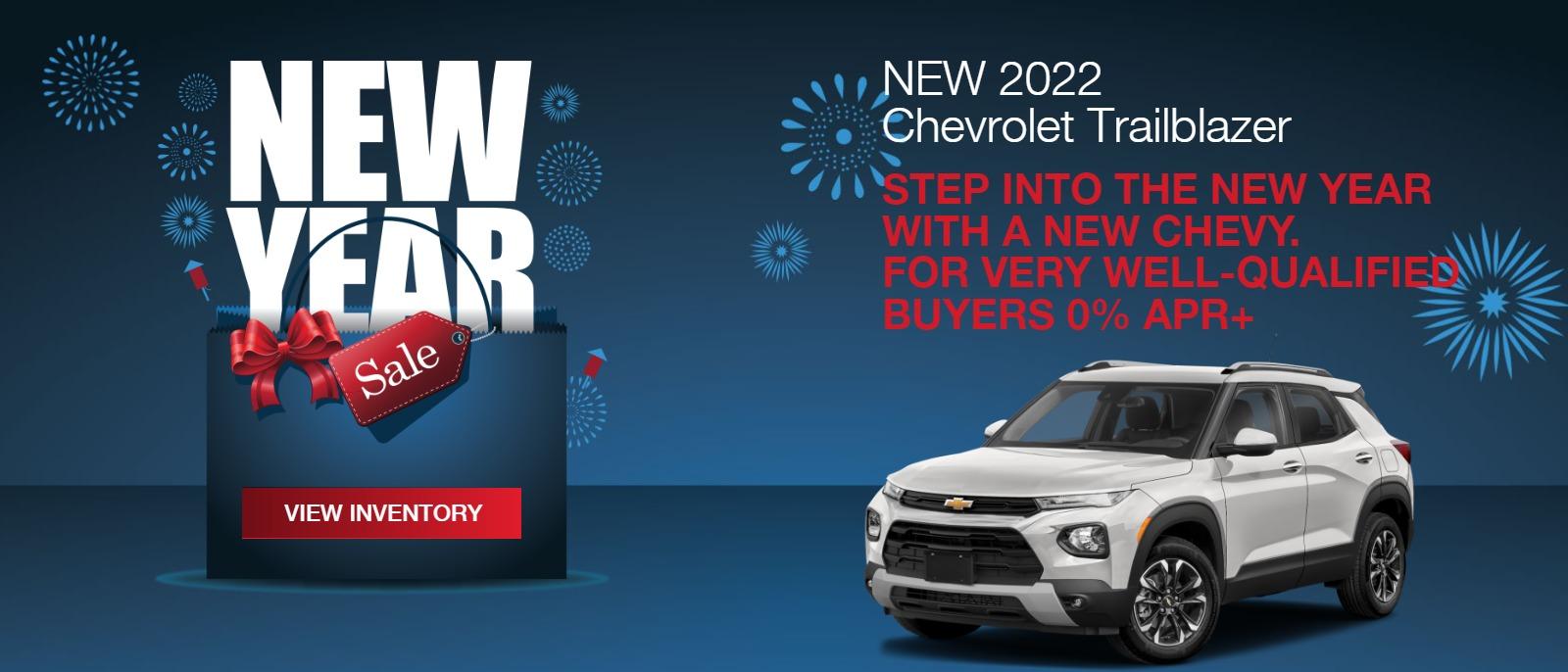 2022 TRAILBLAZER
STEP INTO THE NEW YEAR WITH A NEW CHEVY.
FOR VERY WELL-QUALIFIED BUYERS
0% APRā