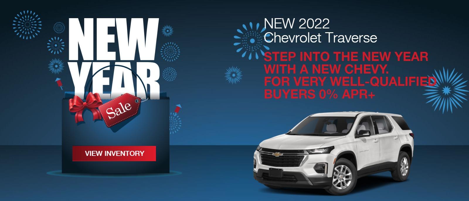 2022 TRAVERSE
STEP INTO THE NEW YEAR WITH A NEW CHEVY.
FOR VERY WELL-QUALIFIED BUYERS
0% APRā