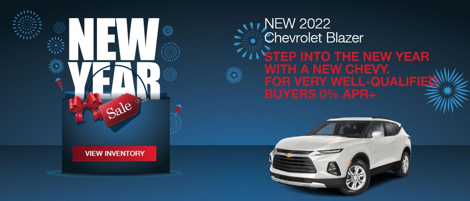 2022 BLAZER
STEP INTO THE NEW YEAR WITH A NEW CHEVY.
FOR VERY WELL-QUALIFIED BUYERS
0% APRā