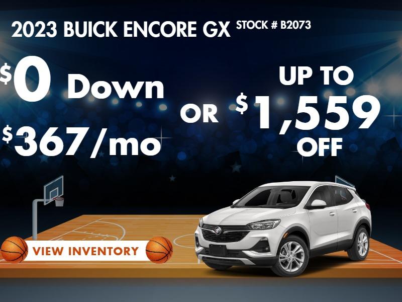 2023 Encore GX
Stock B2073
$0 DOWN
367/MO
OR
take up to $1559 OFF