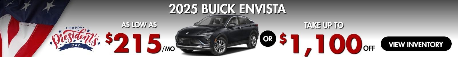 2025 Buick Envista
Stock B8209

Take up to $1100 OFF   

OR 

as low as 
$215/mo