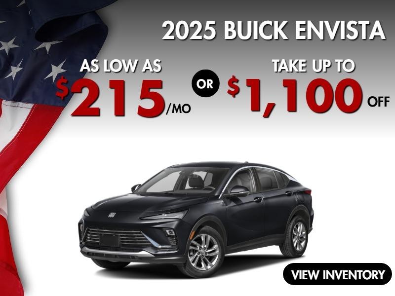 2025 Buick Envista
Stock B8209

Take up to $1100 OFF   OR as low as 215/mo