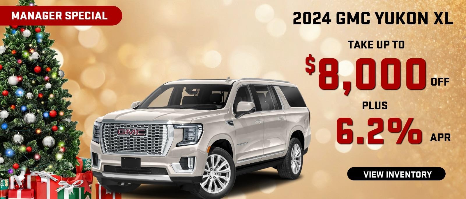 2024 GMC Yukon Xl MANAGER SPECIAL

Stock G1537
Take up to $8000 OFF PLUS 6.2% finance