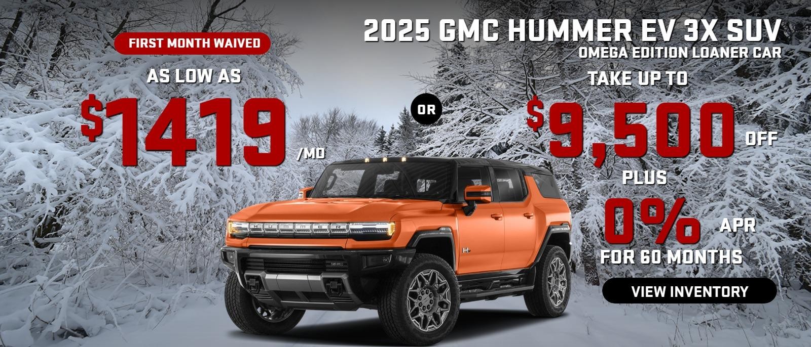 2024 Hummer EV 3x SUV OMEGA EDITION  MANAGER SPECIAL Loaner car ( first payment waived) Stock G9514take up to $9500 OFF& 0%  FINANCE for 60 months                                   ORAS LOW AS$1419/MO