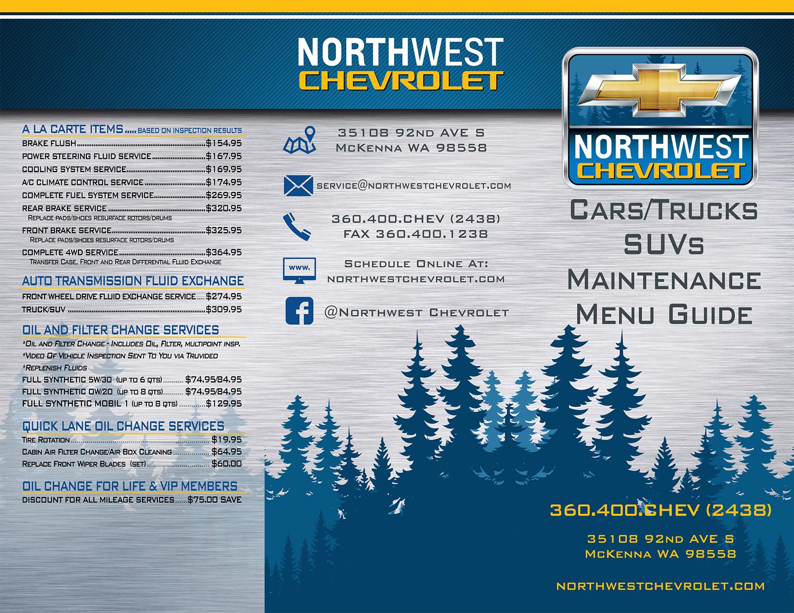 Northwest Chevrolet is a MCKENNA Chevrolet dealer and a new car and