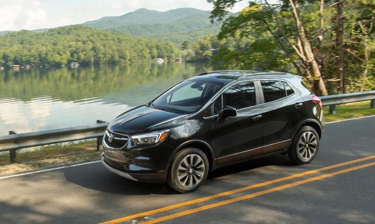 2022 Buick Encore exterior on highway by lake