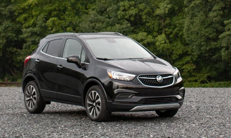 2022 Buick Encore exterior in rocky parking lot